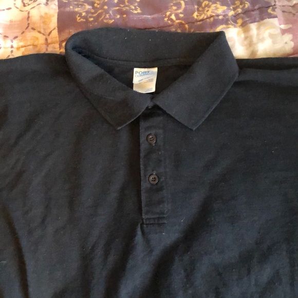 Work polo style T-shirt with collar and three front buttons. - Picture 2 of 4